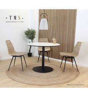 table-fixe-ronde-pied-central-noir