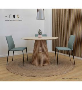 mesa-de-comedor-redonda-fija-de-alta-calidad  [Foto real]