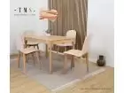 Table extensible Artea avec pieds tournés et bois de chêne naturel  - 1