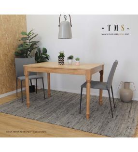 Table extensible Artea avec pieds tournés et bois de chêne naturel  - 4