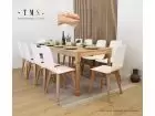 Table extensible Artea avec pieds tournés et bois de chêne naturel  - 8