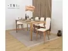 Table avec pieds tournés extensibles et bois de chêne naturel Artea  - 6
