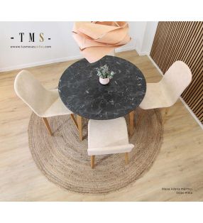 mesa-acabado-mármol-negro-pata-madera