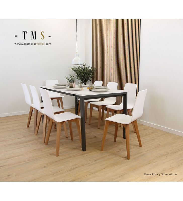 table-de-cuisine-Aura-extensible-pour-8 personnes