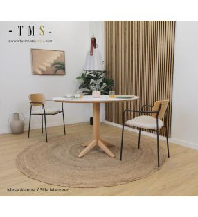 Table ovale pour petits espaces, Alantra et bord en bois  - 1