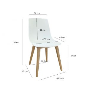 Silla cocina colores en tendencia fácil limpieza patas de madera, Antia  - 5