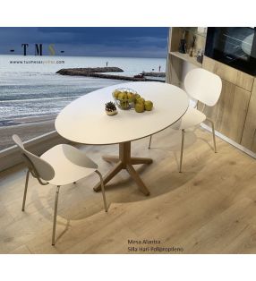 mesa-ovalada-cocina-blanco-madera