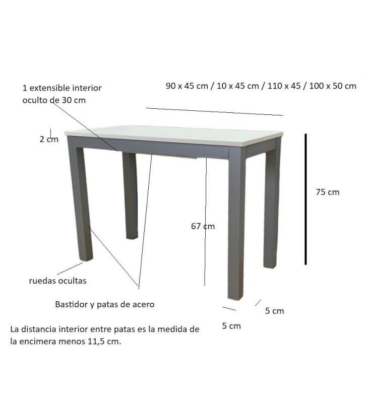 copy of Petite table de cuisine extensible étroite Vienna, profondeur 45, 50 cm - 11 copy of Petite table de cuisine extensible étroite Vienna, profondeur 45, 50 cm - 11