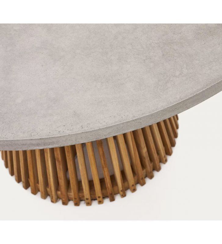 Mesa redonda terraza Alcaufar en 90 y 120 cm con encimera cemento  - 5
