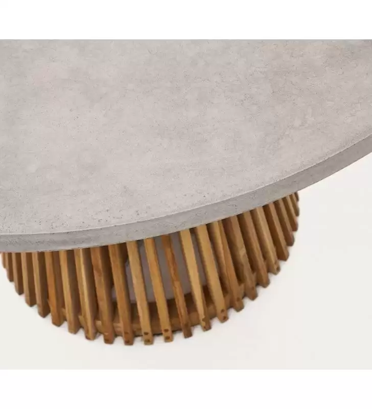 Mesa redonda terraza Alcaufar en 90 y 120 cm con encimera cemento  - 5