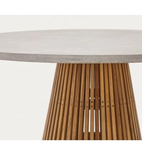 Table de terrasse ronde Alcaufar en 90 et 120 cm avec plateau en ciment  - 7