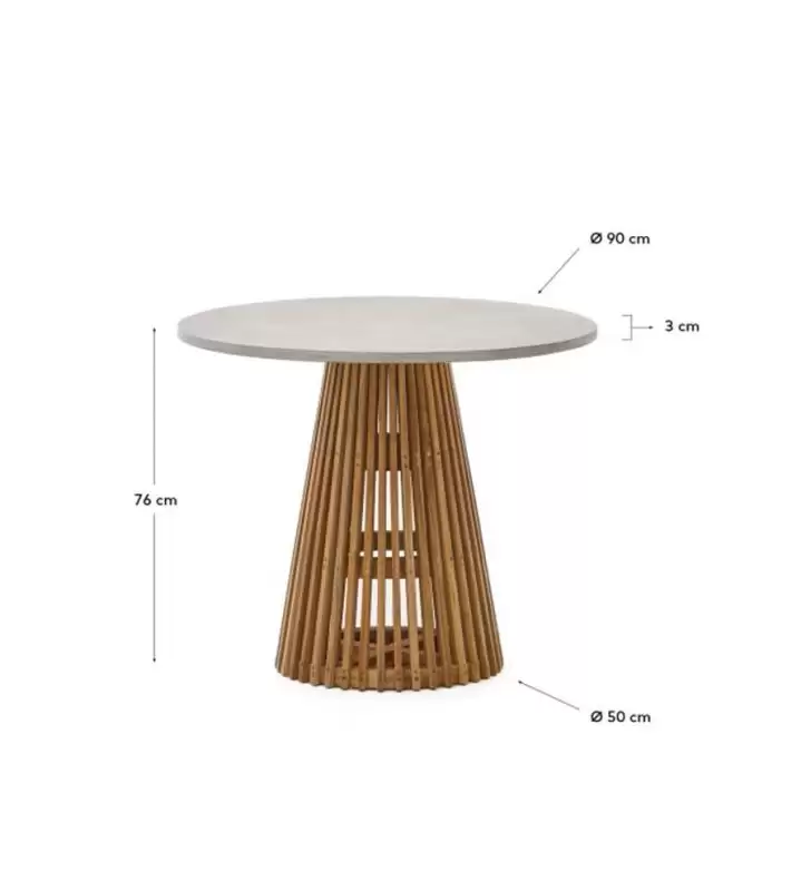 Mesa redonda terraza Alcaufar en 90 y 120 cm con encimera cemento  - 9