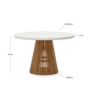 Table de terrasse ronde Alcaufar en 90 et 120 cm avec plateau en ciment  - 10