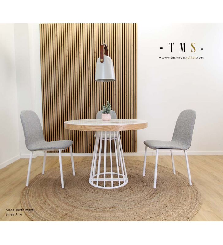Table-taifin-avec-plateau-en-Dekton-résistant-aux-rayures et pied-en-métal
