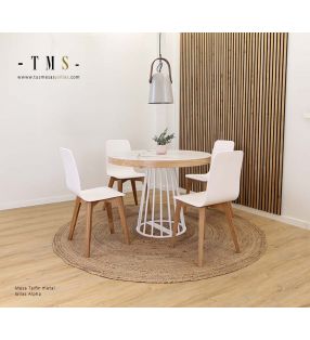table-taifin-blanc-et-bois-extensible