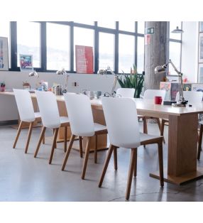 Chaise Supra avec pieds en bois et assise en polypropylène  - 7