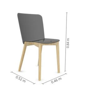 Chaise Supra avec pieds en bois et assise en polypropylène  - 9