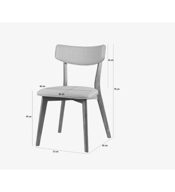 Silla Anais en Roble o Nogal tapizada de estilo escandinavo  - 26