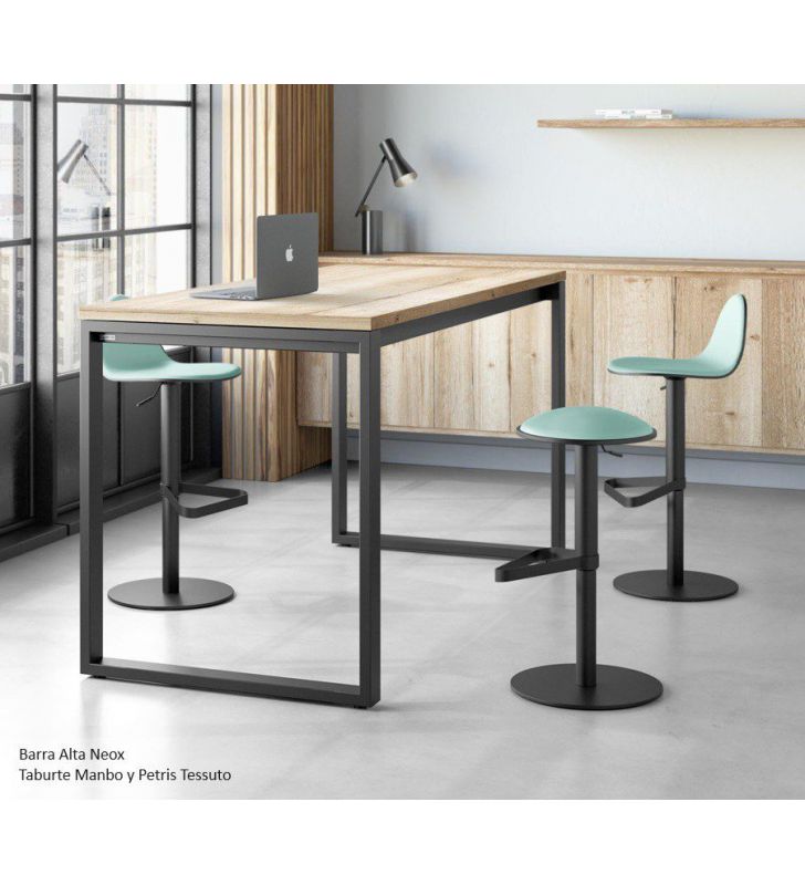 zones de travail avec tabourets hauts