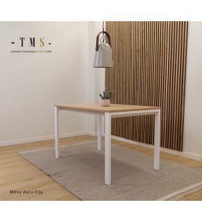 aura-table-fixe-plateau-et-pieds-en stratifié-couleur-blanc