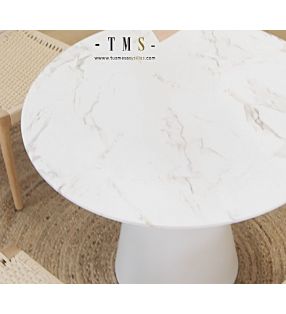 Mesa redonda Baku encimera Cover con pie central redondo - 4