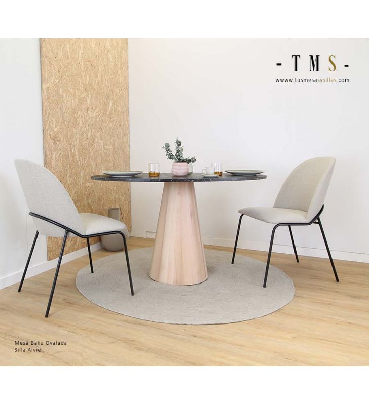 table-ovale-avec-plateau-en-marbre-noir-laminé