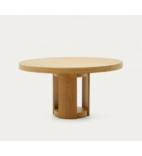 Mesa redonda extensible moderna en Roble Aeris en diametro de 120 ó 150 cm - 1