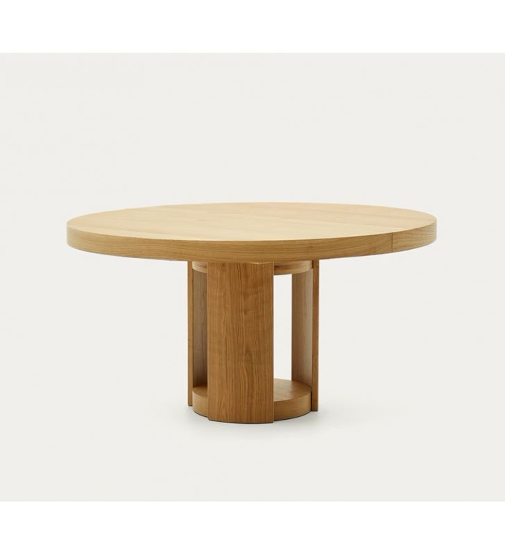 Mesa redonda extensible moderna en Roble Aeris en diametro de 120 ó 150 cm  - 1