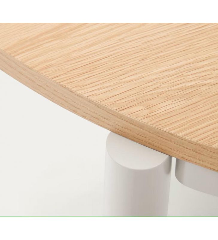 Table ronde extensible Montuiri avec pied rond de style scandinave  - 4
