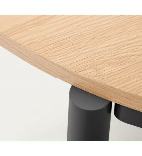 Table ronde extensible Montuiri avec pied rond de style scandinave  - 13