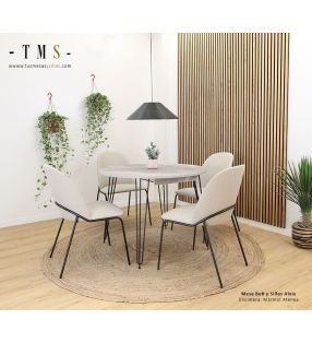 table-Beti-extensible-3m-comptoir-marbre Atenea [Photo réelle]