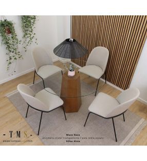 table-ronde-Hexa-comptoir-verre-transparent [Photo réelle]