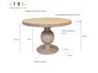 Table ronde extensible de style rustique en bois de Bratislava  - 6