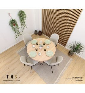 Table ronde extensible de style rustique en bois de Bratislava - 8