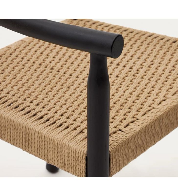 chaises-accoudoirs-corde-noire