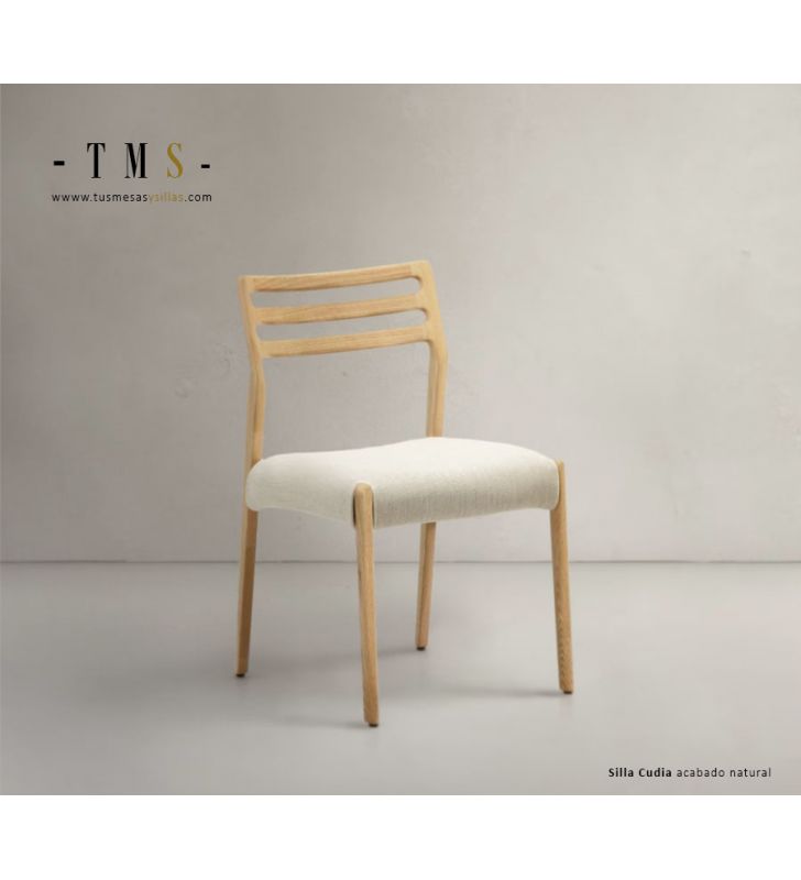Silla desenfundable Cudia de madera maciza de roble  - 11