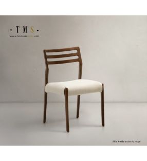 Chaise-finition-foncée-rembourrée-chenille