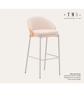 tapizado-chenilla-beige-chapa-de-fresno-natural-pata-metálica-beige