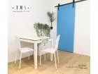mesa-extensible-encimera-en-porcelánico-Marvel-Gold