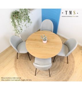 Chaise de salle à manger enveloppante Curvi avec pieds en métal et design moderne  - 13