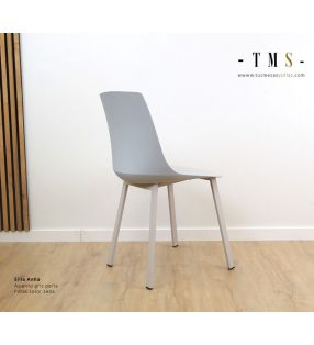 chaise-Athens-assise-gris-perle-pieds-couleur soie