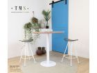 Taburete-altura-65 cm-asiento-color-antracita-y-patas-color-blanco