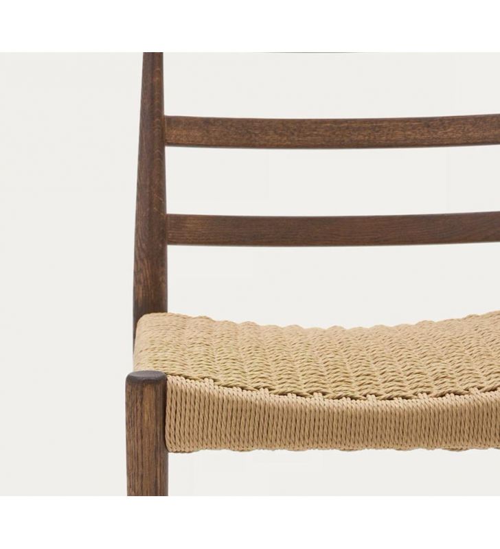 Chaise Analy en bois de chêne naturel et assise en corde.  - 10