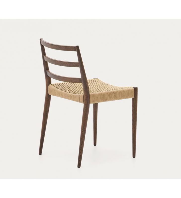 Chaise Analy en bois de chêne naturel et assise en corde.  - 20