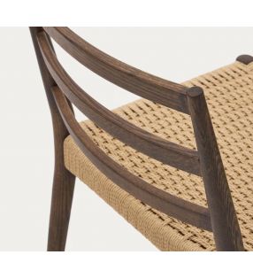 Silla Analy en madera natural de roble y asiento de cuerda - 21