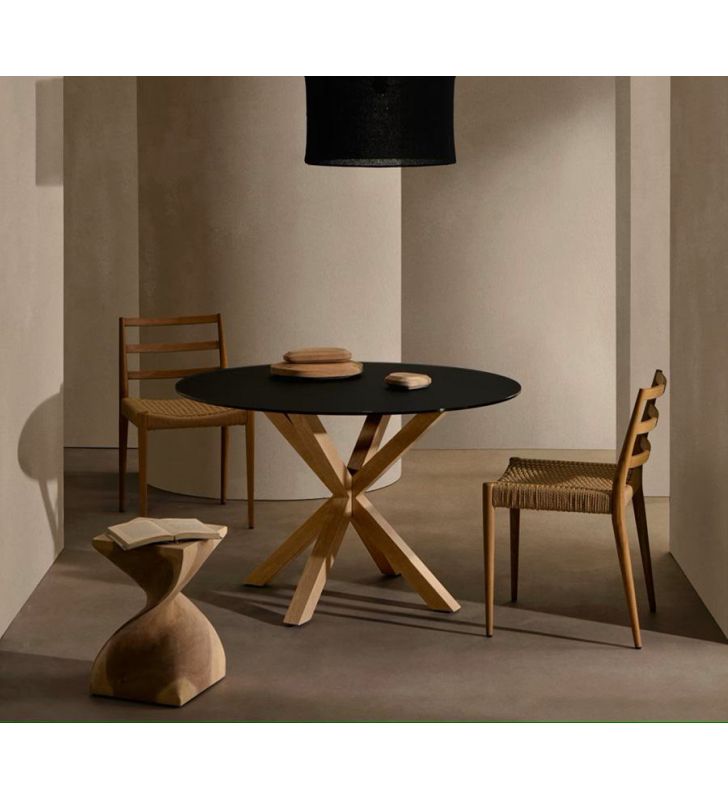 Chaise Analy en bois de chêne naturel et assise en corde.  - 22