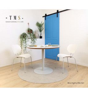 table-ronde-avec-pied-central-couleur soie [Vraie photo]