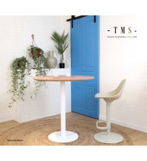 Taburete giratorio y regulable en altura de formas redondeadas, Mate  - 1