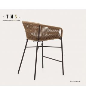 copy of Silla para exterior cubierto y terraza Yanet de cuerda sintética envolvente y ligera  - 11