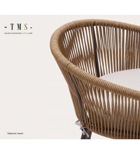 copy of Chaise d'extérieur et de terrasse couverte Yanet en corde synthétique enveloppante et légère  - 12